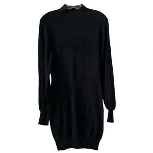 Exlura Women's Black Sweater Dress M Long Sleeve‎ Bodycon High Neck